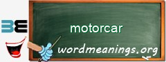 WordMeaning blackboard for motorcar